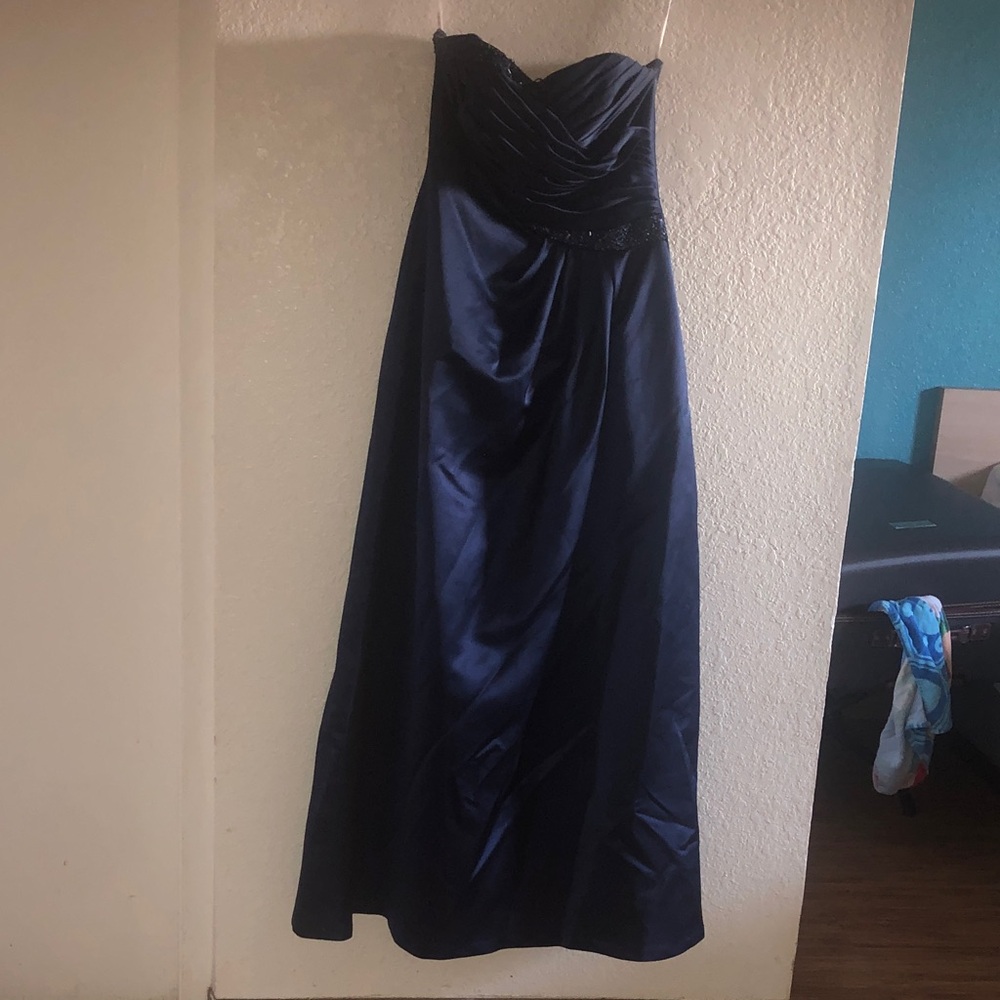 David's Bridal Elegant Strapless Midnight Dress